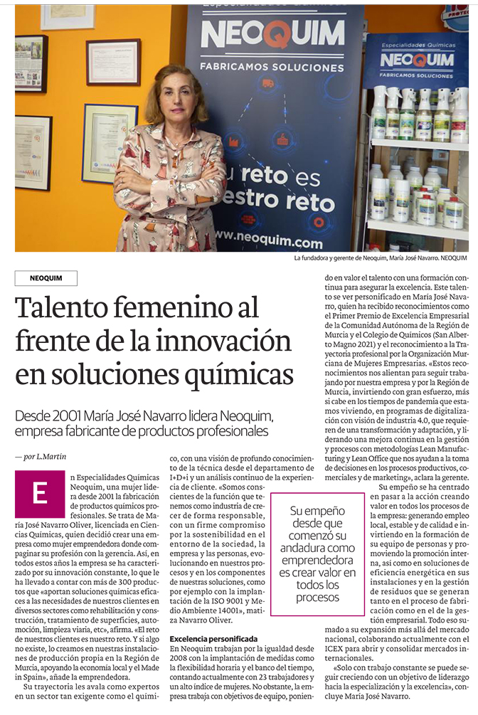 reportaje LA VERDAD 2022 - Talento femenino - Reportaje periódico La Verdad